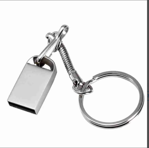 Pendrive metálico com chaveiro de aço